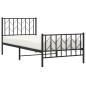 vidaXL Estructura de cama con cabecero y estribo metal negro 90x190 cm vidaXL Estructura de cama con cabecero y estribo metal negro 90x190 cm