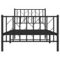 vidaXL Estructura de cama con cabecero y estribo metal negro 90x190 cm vidaXL Estructura de cama con cabecero y estribo metal negro 90x190 cm