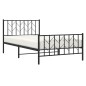 vidaXL Estructura de cama con cabecero y estribo metal negro 107x203cm