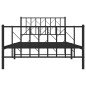 vidaXL Estructura de cama con cabecero y estribo metal negro 107x203cm