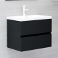 vidaXL Juego de muebles de baño madera de ingeniería negro
