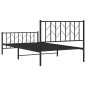 vidaXL Estructura de cama con cabecero y estribo metal negro 107x203cm