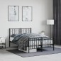 vidaXL Estructura de cama cabecero y pie de cama metal negro 120x200cm vidaXL Estructura de cama cabecero y pie de cama metal negro 120x200cm
