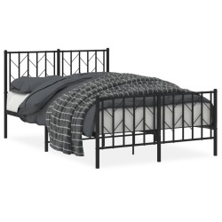 vidaXL Estructura de cama cabecero y pie de cama metal negro 120x200cm