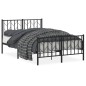 vidaXL Estructura de cama cabecero y pie de cama metal negro 120x200cm vidaXL Estructura de cama cabecero y pie de cama metal negro 120x200cm