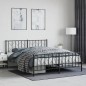 vidaXL Estructura de cama cabecero y pie de cama metal negro 160x200cm vidaXL Estructura de cama cabecero y pie de cama metal negro 160x200cm