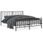vidaXL Estructura de cama cabecero y pie de cama metal negro 160x200cm vidaXL Estructura de cama cabecero y pie de cama metal negro 160x200cm