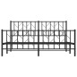 vidaXL Estructura de cama cabecero y pie de cama metal negro 160x200cm vidaXL Estructura de cama cabecero y pie de cama metal negro 160x200cm