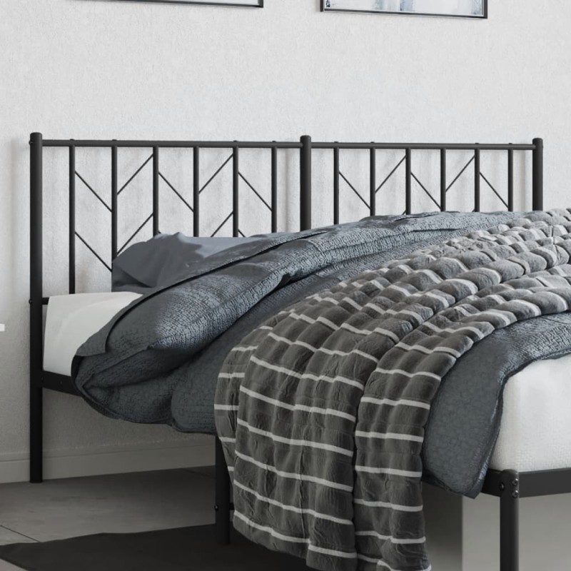 vidaXL Cabecero de metal negro 160 cm