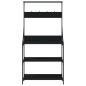 vidaXL Estantería cocina con ganchos 4 niveles madera ingeniería negro vidaXL Estantería cocina con ganchos 4 niveles madera ingeniería negro