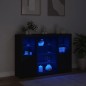 vidaXL Aparadores con luces LED 3 piezas madera de ingeniería negro vidaXL Aparadores con luces LED 3 piezas madera de ingeniería negro