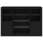 vidaXL Aparadores con luces LED 3 piezas madera de ingeniería negro vidaXL Aparadores con luces LED 3 piezas madera de ingeniería negro