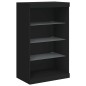 vidaXL Aparadores con luces LED 3 piezas madera de ingeniería negro vidaXL Aparadores con luces LED 3 piezas madera de ingeniería negro