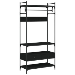 vidaXL Armario con cajones madera de ingeniería negro 89x39x184,5 cm