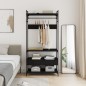 vidaXL Armario con cajones madera de ingeniería negro 89x39x184,5 cm vidaXL Armario con cajones madera de ingeniería negro 89x39x184,5 cm