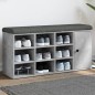vidaXL Banco zapatero madera de ingeniería gris hormigón 102x32x50 cm vidaXL Banco zapatero madera de ingeniería gris hormigón 102x32x50 cm