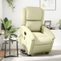 vidaXL Sillón reclinable masaje eléctrico de pie cuero auténtico crema vidaXL Sillón reclinable masaje eléctrico de pie cuero auténtico crema
