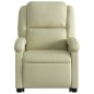 vidaXL Sillón reclinable masaje eléctrico de pie cuero auténtico crema vidaXL Sillón reclinable masaje eléctrico de pie cuero auténtico crema