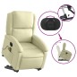 vidaXL Sillón reclinable masaje eléctrico de pie cuero auténtico crema vidaXL Sillón reclinable masaje eléctrico de pie cuero auténtico crema