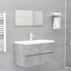 vidaXL Juego de muebles de baño madera de ingeniería gris hormigón