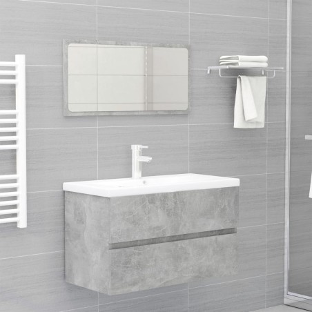 vidaXL Juego de muebles de baño madera de ingeniería gris hormigón