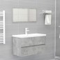 vidaXL Juego de muebles de baño madera de ingeniería gris hormigón