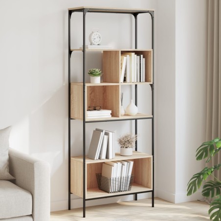 vidaXL Librería 5 estantes madera de ingeniería roble 76x33x188,5 cm