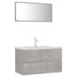 vidaXL Juego de muebles de baño madera de ingeniería gris hormigón