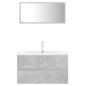 vidaXL Juego de muebles de baño madera de ingeniería gris hormigón