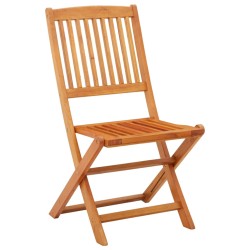 vidaXL Sillas de jardín plegables 2 pzas madera maciza de eucalipto