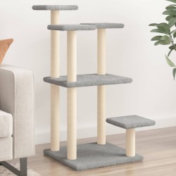 vidaXL Postes rascadores para gatos con plataformas gris claro 98,5 cm
