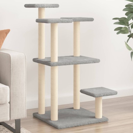 vidaXL Postes rascadores para gatos con plataformas gris claro 98,5 cm