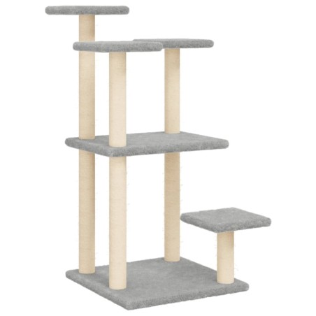 vidaXL Postes rascadores para gatos con plataformas gris claro 98,5 cm
