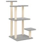 vidaXL Postes rascadores para gatos con plataformas gris claro 98,5 cm vidaXL Postes rascadores para gatos con plataformas gris claro 98,5 cm