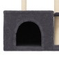 vidaXL Rascador para gatos con postes de sisal gris oscuro 110 cm vidaXL Rascador para gatos con postes de sisal gris oscuro 110 cm