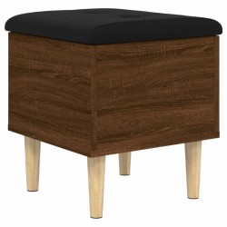 vidaXL Banco con almacenaje madera ingeniería roble marrón 42x42x46 cm