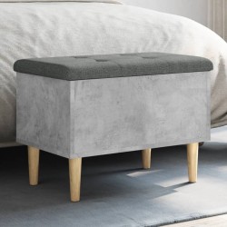 vidaXL Banco con almacenaje madera ingeniería gris hormigón 62x42x46cm
