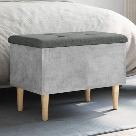 vidaXL Banco con almacenaje madera ingeniería gris hormigón 62x42x46cm