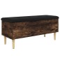 vidaXL Banco almacenaje madera ingeniería roble ahumado 102x42x46 cm vidaXL Banco almacenaje madera ingeniería roble ahumado 102x42x46 cm