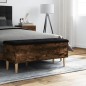 vidaXL Banco almacenaje madera ingeniería roble ahumado 102x42x46 cm vidaXL Banco almacenaje madera ingeniería roble ahumado 102x42x46 cm