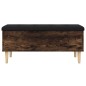 vidaXL Banco almacenaje madera ingeniería roble ahumado 102x42x46 cm vidaXL Banco almacenaje madera ingeniería roble ahumado 102x42x46 cm