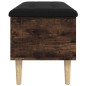 vidaXL Banco almacenaje madera ingeniería roble ahumado 102x42x46 cm vidaXL Banco almacenaje madera ingeniería roble ahumado 102x42x46 cm