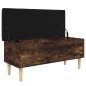 vidaXL Banco almacenaje madera ingeniería roble ahumado 102x42x46 cm vidaXL Banco almacenaje madera ingeniería roble ahumado 102x42x46 cm