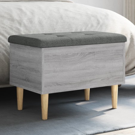 vidaXL Banco con almacenaje madera ingeniería gris Sonoma 62x42x46 cm