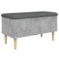 vidaXL Banco con almacenaje madera ingeniería gris hormigón 82x42x46cm
