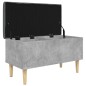 vidaXL Banco con almacenaje madera ingeniería gris hormigón 82x42x46cm
