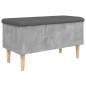vidaXL Banco con almacenaje madera ingeniería gris hormigón 82x42x46cm