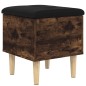 vidaXL Banco con almacenaje madera ingeniería roble ahumado 42x42x46cm vidaXL Banco con almacenaje madera ingeniería roble ahumado 42x42x46cm