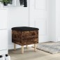 vidaXL Banco con almacenaje madera ingeniería roble ahumado 42x42x46cm vidaXL Banco con almacenaje madera ingeniería roble ahumado 42x42x46cm