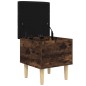 vidaXL Banco con almacenaje madera ingeniería roble ahumado 42x42x46cm vidaXL Banco con almacenaje madera ingeniería roble ahumado 42x42x46cm